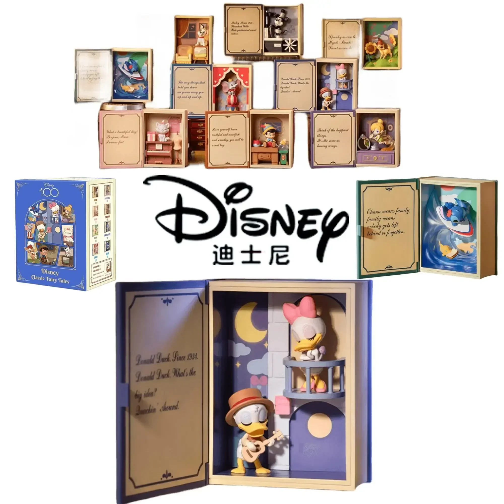 Disney Classic Fairy Tale Series Popdisneymart Pinocchio Stitch Anime Peripheral Figure Collectible Model Garage Kit Toy Gift