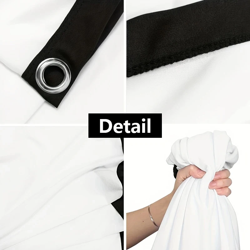 Tela de projeção de filme branco clássico de 60 polegadas com corda. Pode ser limpo e engomar sem se preocupar com ficar sujo.