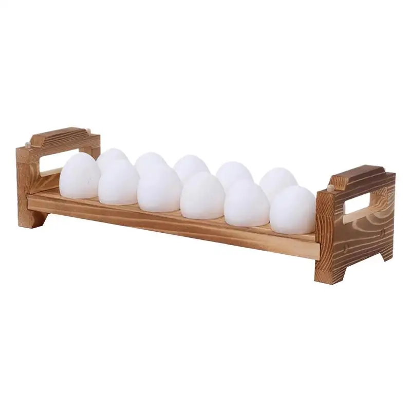 

Counter Wooden Egg Holder Egg Collecting Rack Wood Sorter Space Saving Rustic Farmhouse Counter Display for Party Kitchen Table