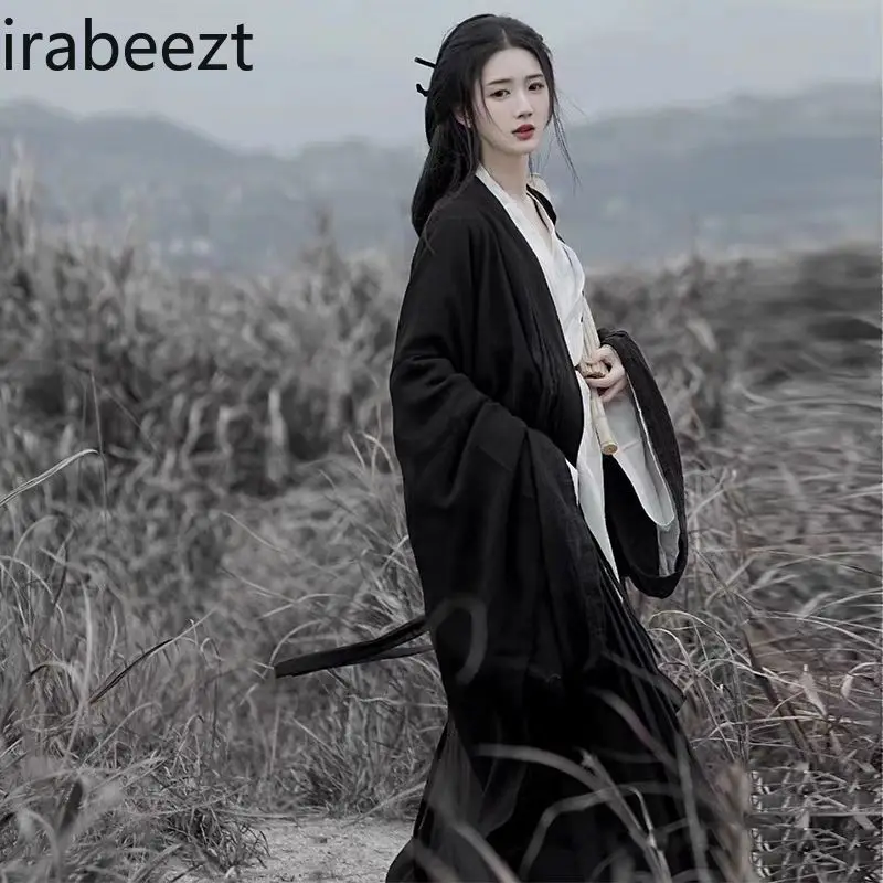 Original Wei Jin Dynasty Style Collar Big Sleeve Robe Pendulum Handsome Summer Temperament Cool Spot Loose Hanfu Dress