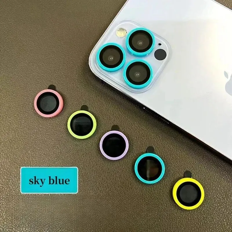 Luminous Ceramic Camera Glass For iPhone 15 15pro 14 Pro Max Plus 13 12 Mini 11 Pro Max Lens Ring Protector Cap