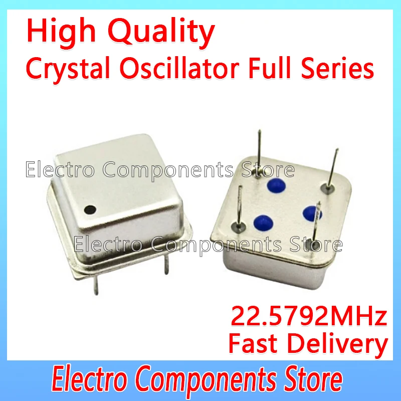 Square Half Size Clock Oscillators 22.5792M Active Crystal Oscillator Throught Hole 22.5792MHz 4P OSC DIP-4 OSC 4Pin DIP4