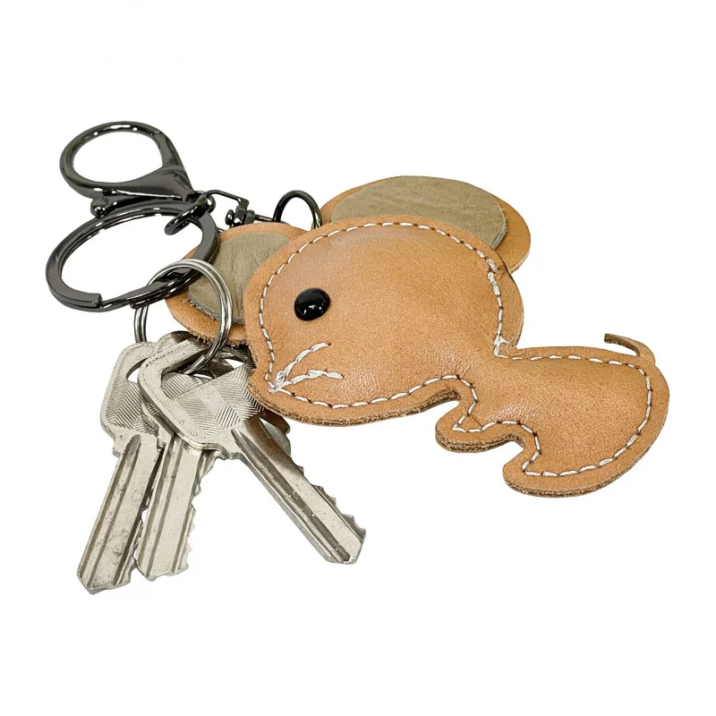 New Cute Cow Leather Mouse Key Ring Mini Men And Women Handbag Pendant Trendy Keychains Luggage Bag Parts Accessories