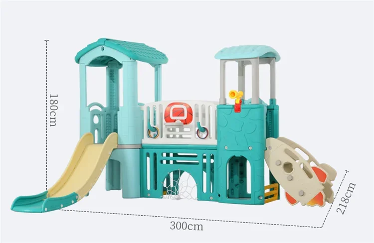 Scivolo combinato per parco giochi per bambini in plastica colorata per interni per bambini