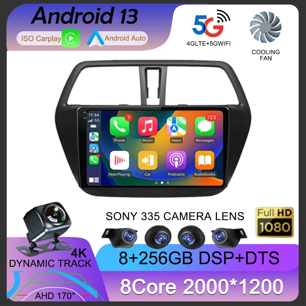 

Android 13 2 Din For Suzuki SX4-CROSS 2014-2017 Car Radio Navigation GPS Stereo Multimedia 360 Camera Video Player 4G WIFI QLED