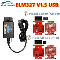 OBD OBD2 Scanner Car Diagnostic Tool HS-CAN/MS-CAN ELM327 V1.5 USB PIC18F25K80 FTDI/CH340 ELM 327 For Ford FORScan Switch