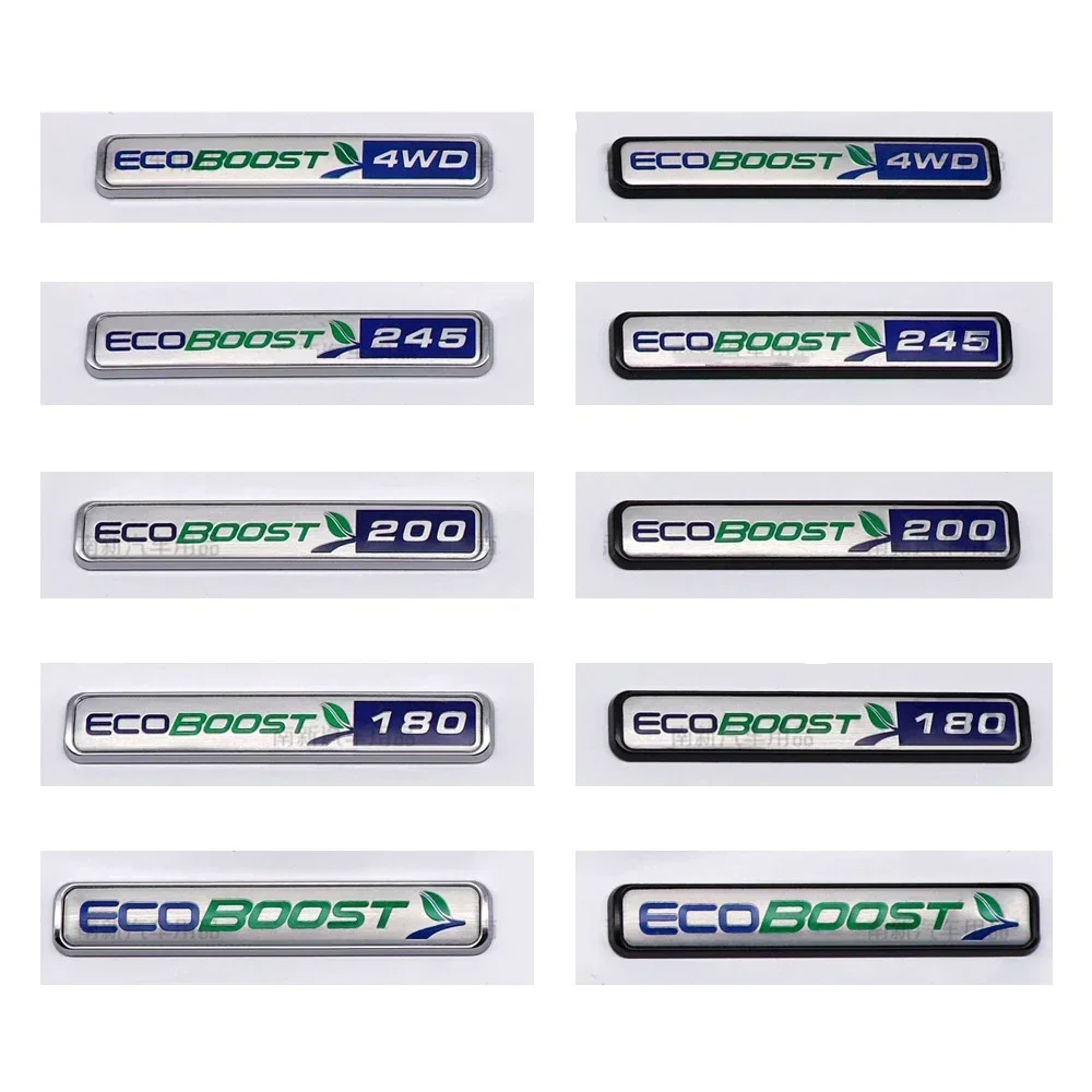 for Ford ECOBOOST 4WD 180 200 245 Fiesta Focus Mondeo Ranger Mustang Transit ABS Car Side Emblem Sticker Tail Trunk Badge Decal