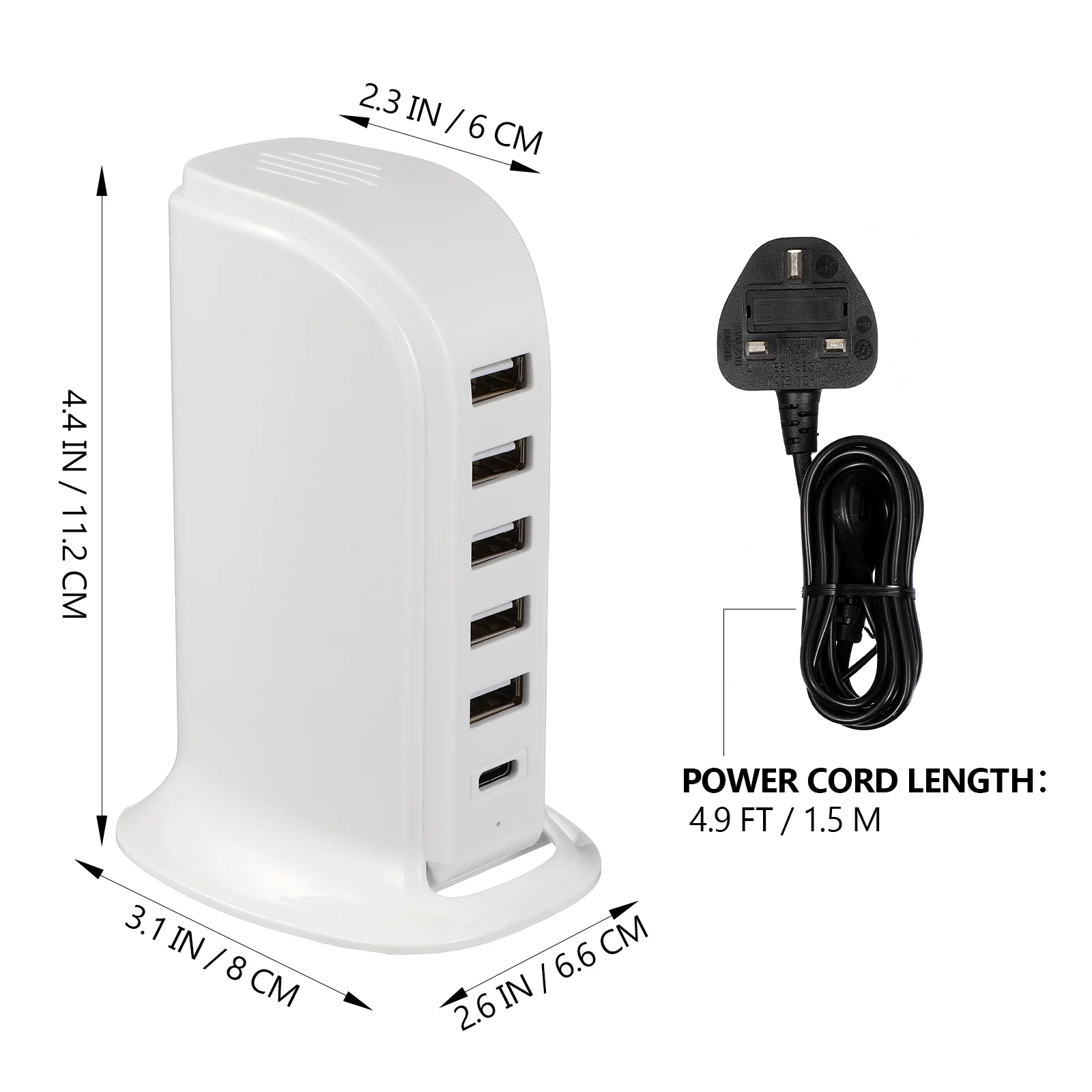 Sailing Boat Multi-port Phone Multiple USB Charging Station White Abs Tower For Devices