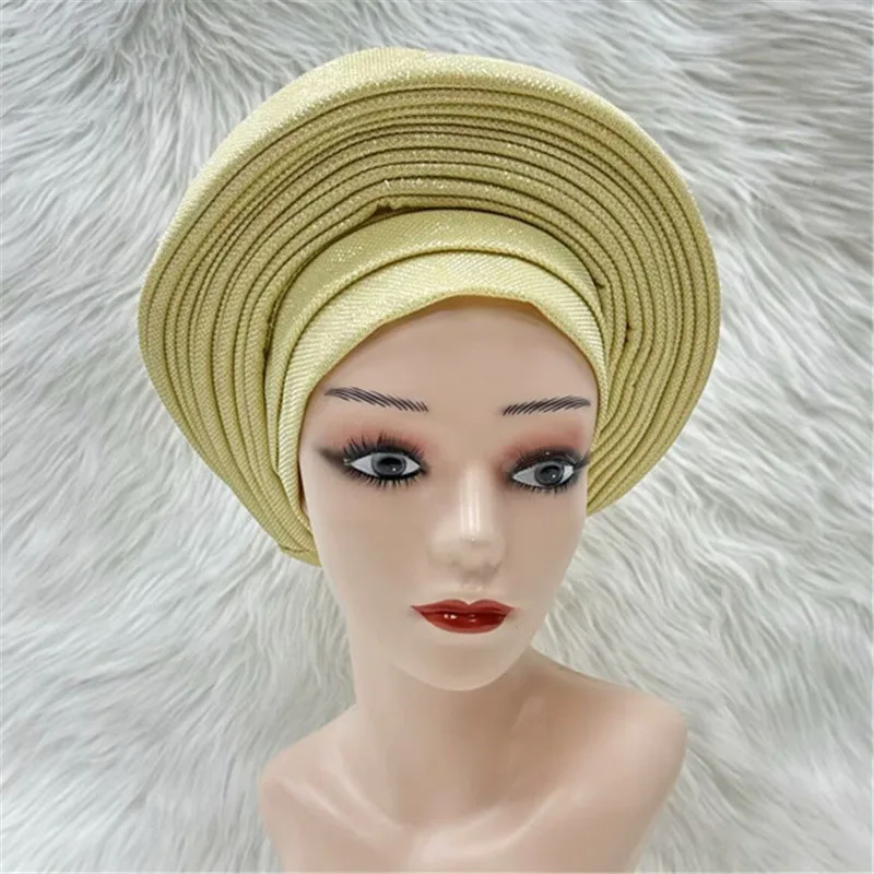 Nigerian gel headgear, with stone bead, already made auto, turban, afro aso ebi gel aso oke, wide brim headgear 7L031502