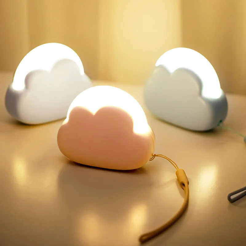 Mini Cloud Night Light Bedroom Desktop Decorative Table Lamp Birthday Gift for Kids Usb Charging Cute Nightlamp Nusery Lighting