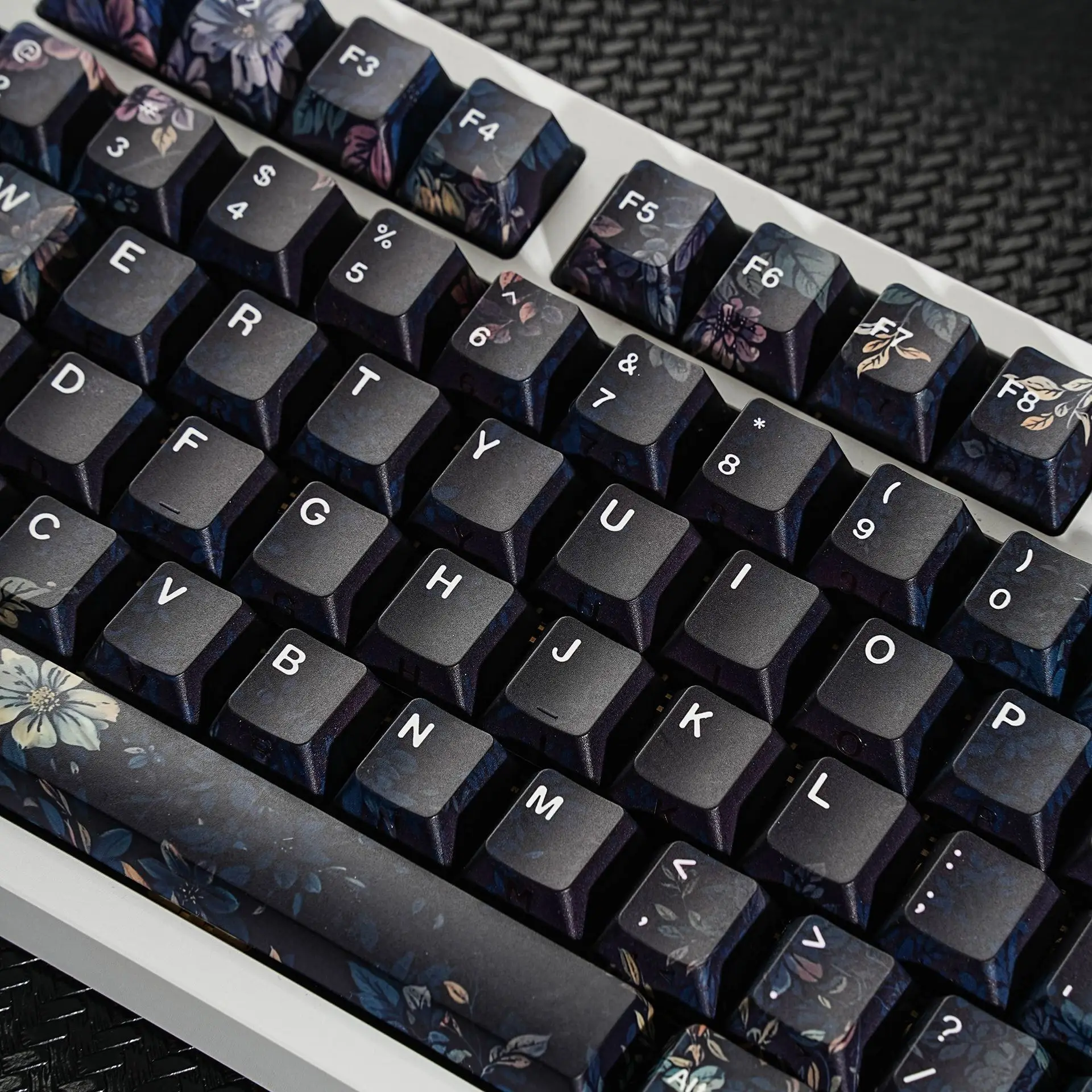 

Keycap Dark Fragrance Double Engraving Transparent Pbt Original 131 Key Keycap Korean Russian German Western Grammar Phonetic