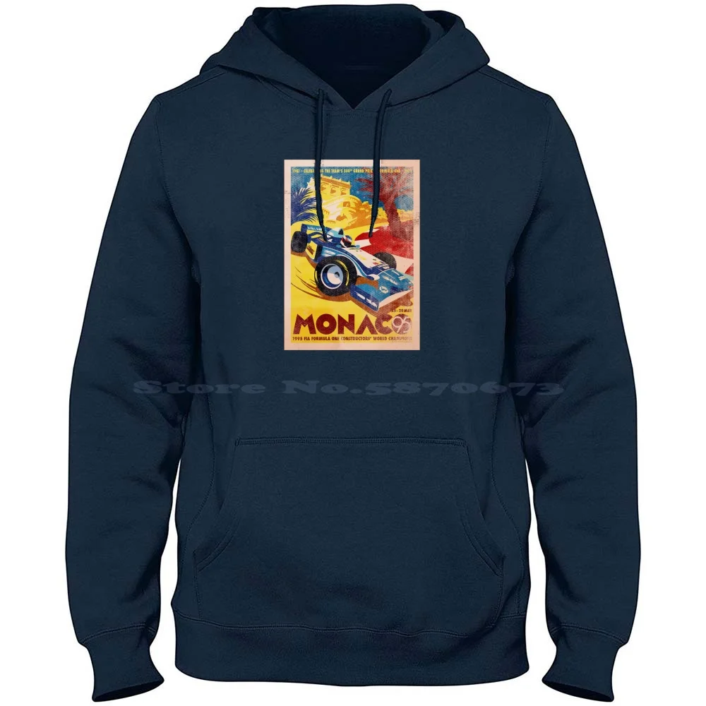 Fia Formule One Constructors World Champions Grand Prix Monaco 25 28 May 1995 Automobile Poster 100% Cotton Hoodie Monaco