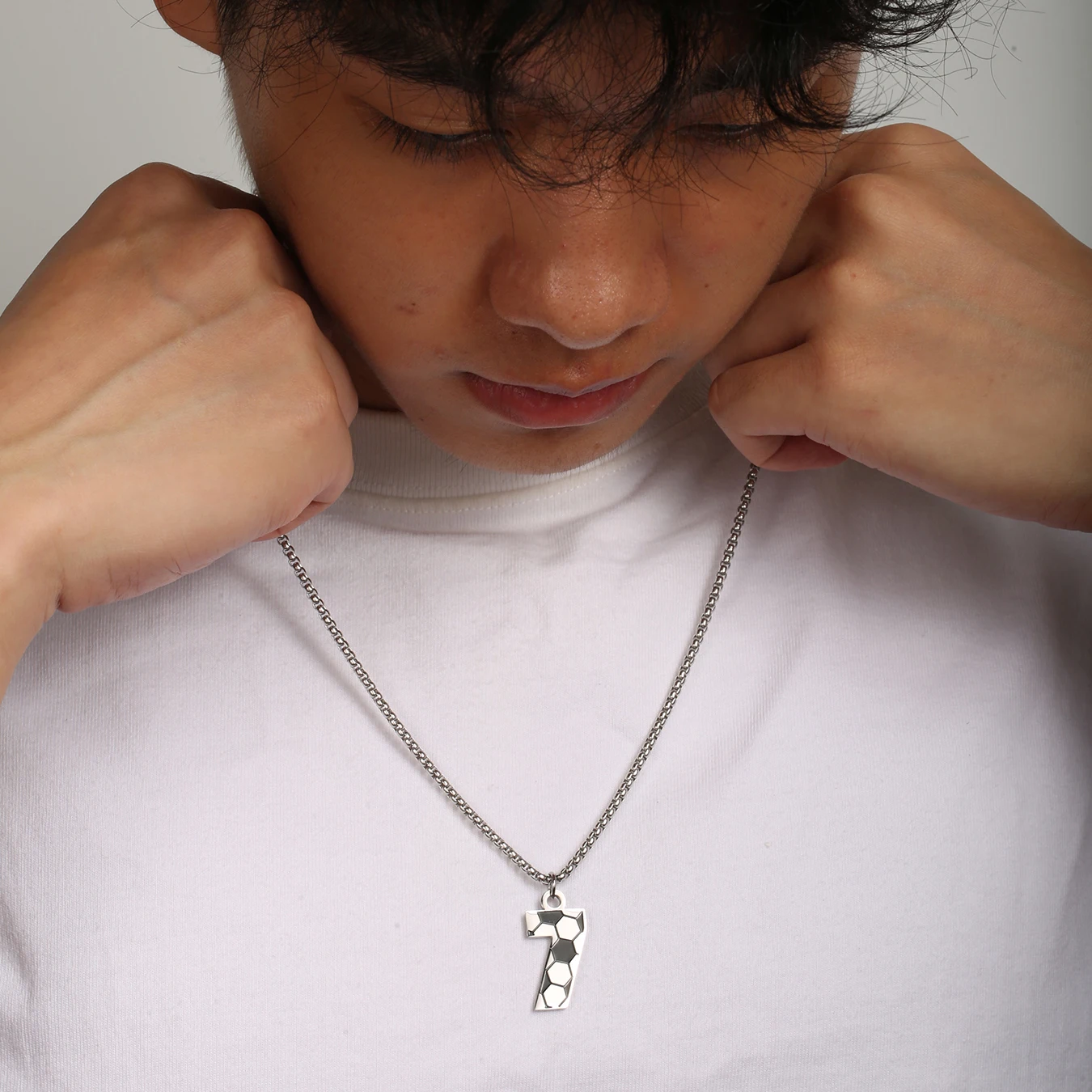 0~29 304L Stainless Steel Soccer Number Necklace Men Women Football Athletes Necklace for Men Jewelry Soccer Accessories