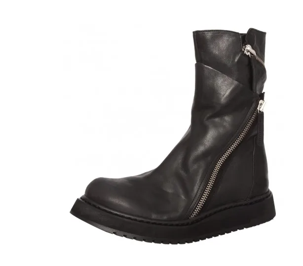 Handmade Nappa genuine Leather College Young Fashion Dual Zipper Platform Boots