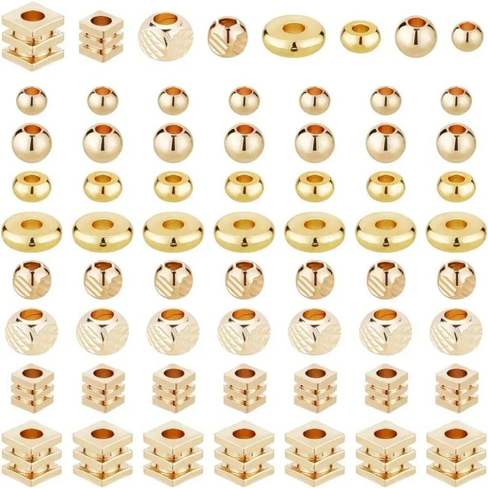 

160 шт. бусины-разделители, 8 стилей, диск Heishi, плоские круглые разделительные кубики, металлические прокладки для Heishi
