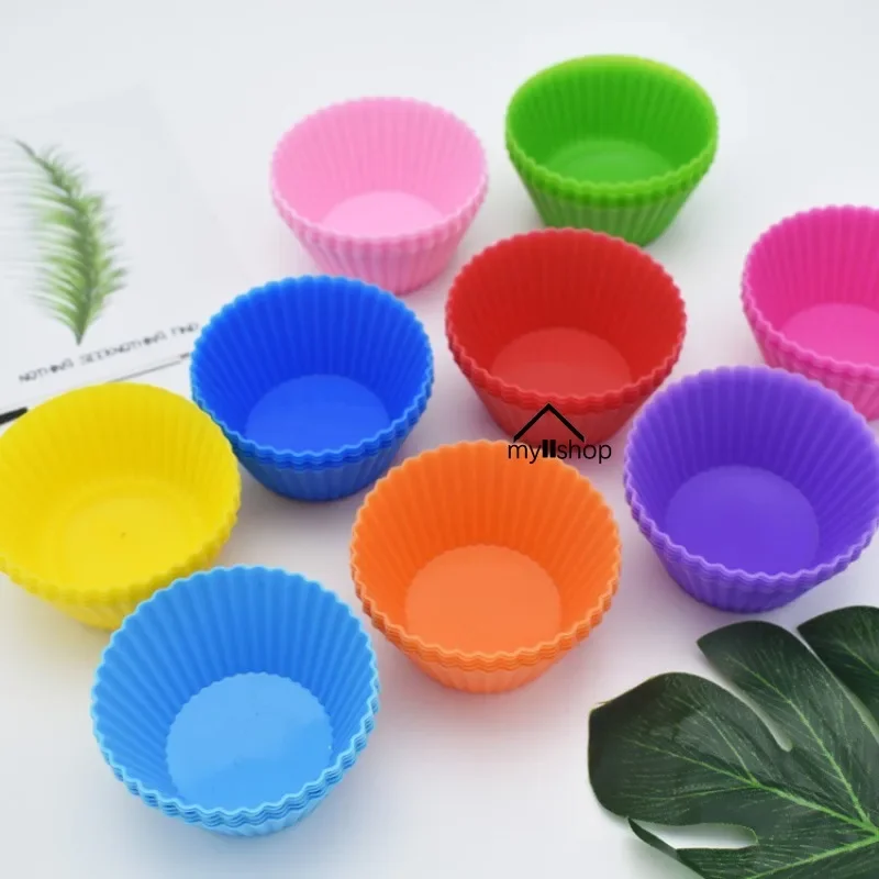 5/10pcs Silicone Cake Mold Round Shaped DIY Cake Muffin Cupcake Baking Molds Nonstick Moulds Kitchen Baking Accessories