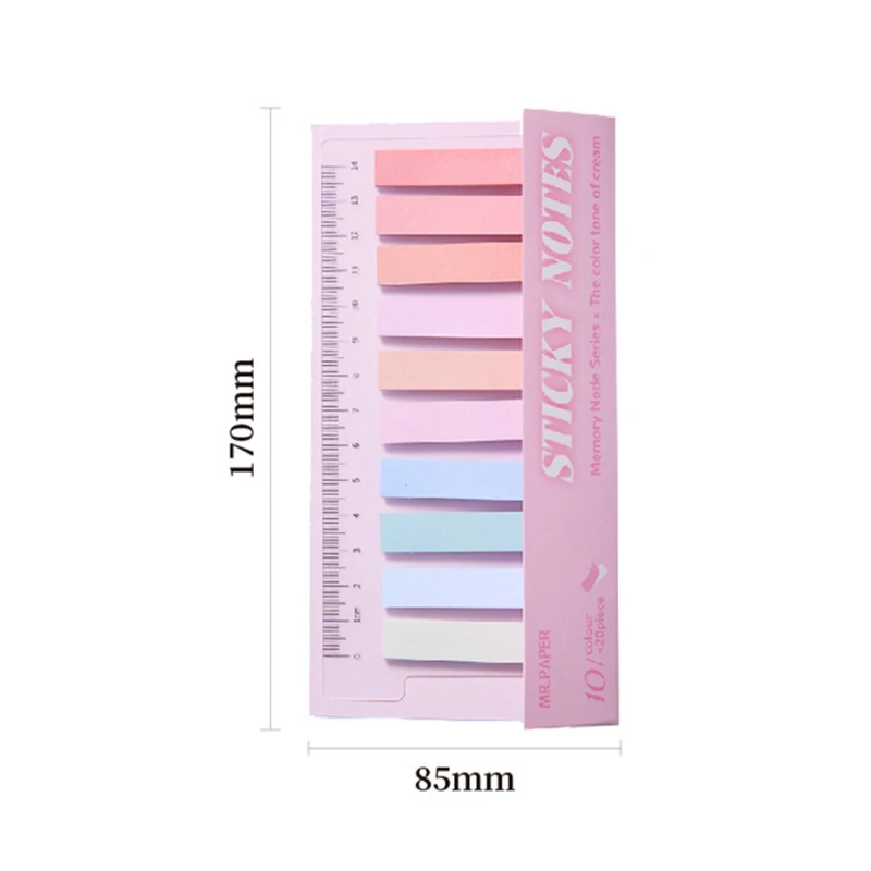 1200 Sheets Simplicity Morandi Gradient Self Adhesive Sticky Multifunctional Memo Pad Notes Tab Loose-leaf Index Sticker