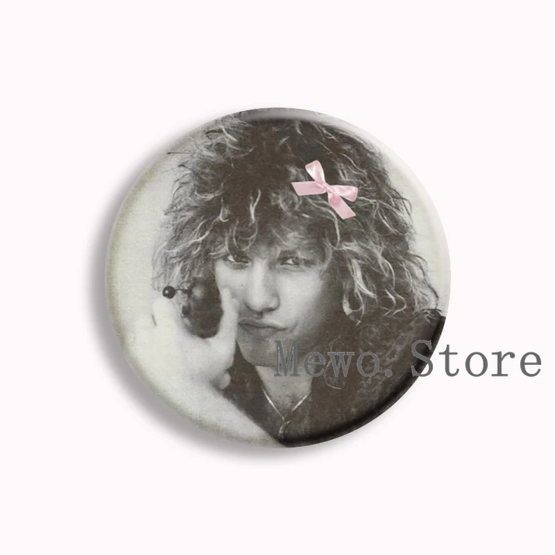 Classic B-BonS J-Jovi Rock Band Soft Button Pin Vintage Music Band Aesthetic Brooches Badge Bag Decor Accessories Fans Collect