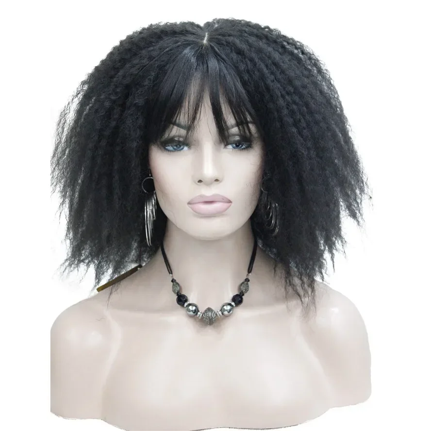 

Афроамериканские парики StrongBeauty, волосы омбре, кудрявые, средней длины, черные/каштановые, синтетические парики