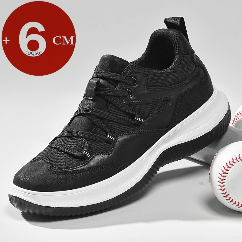 

Новые мужские повседневные туфли-лифты, увеличивающие рост кроссовки 6 см, дышащие удобные прогулочные туфли из натуральной кожи