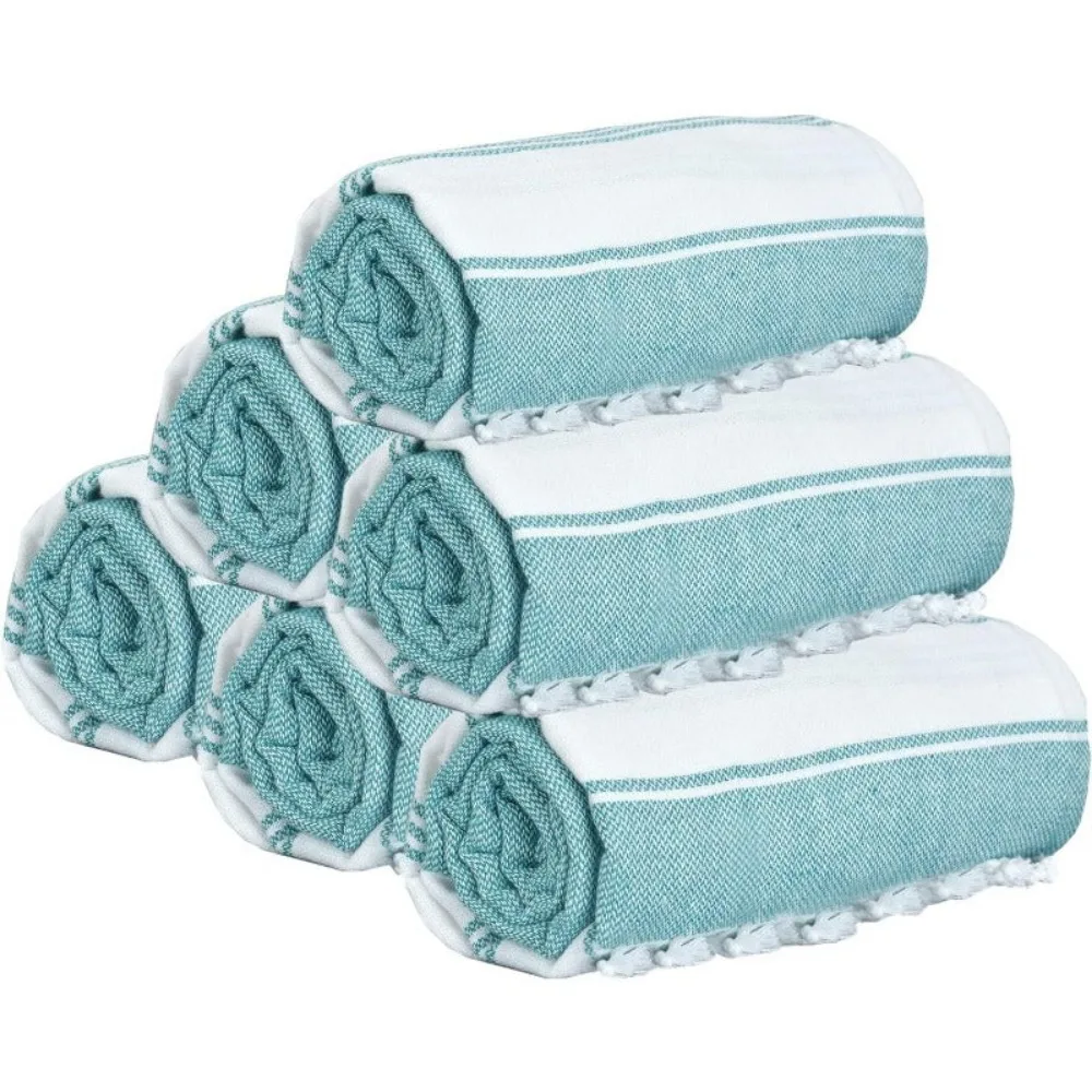 

Turkish Beach Towel Cotton Oversized 36x71 Set , Soft Durable Absorbent Extra Large Hammam Bath Sheet - Teal