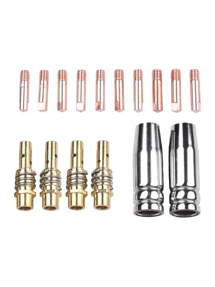 

16pcs MIG Welding MB15 15AK Contact Tip 0.8/1.0/1.2mm Consumables Protection Nozzle Tip Holders Conductive Tips Soldering Tool