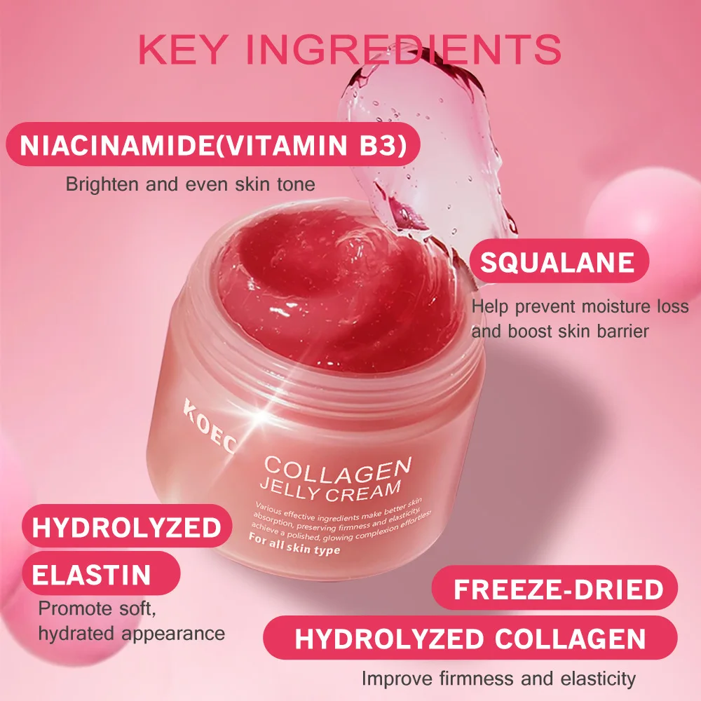 

100g New Jelly Face Cream Collagen Soft Moist Collagen Jelly Cream Essence Shrinks Pores Nourishes Moisturizes Moisturize