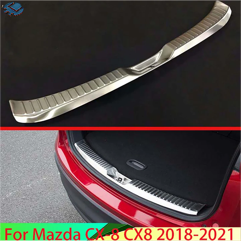 

For Mazda CX-8 CX8 2018 2019 2020 2021 Car Accessories Stainless Steel Rear Trunk Scuff Plate Door Sill Cover Molding Garnish