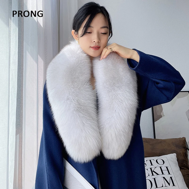 

Winter Real Fox Fur Collar Woman Natural Fur Scarf Shawl For Women Collars Wraps Neck Warmer Large Size Fur Scarves Luxury Scarf