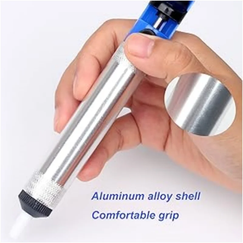 Hot Aluminium Desoldering Suction Pump Tool Solder Sucker Suction Tin Pen Removal Device Blue Vacuum Soldering Iron Desolder