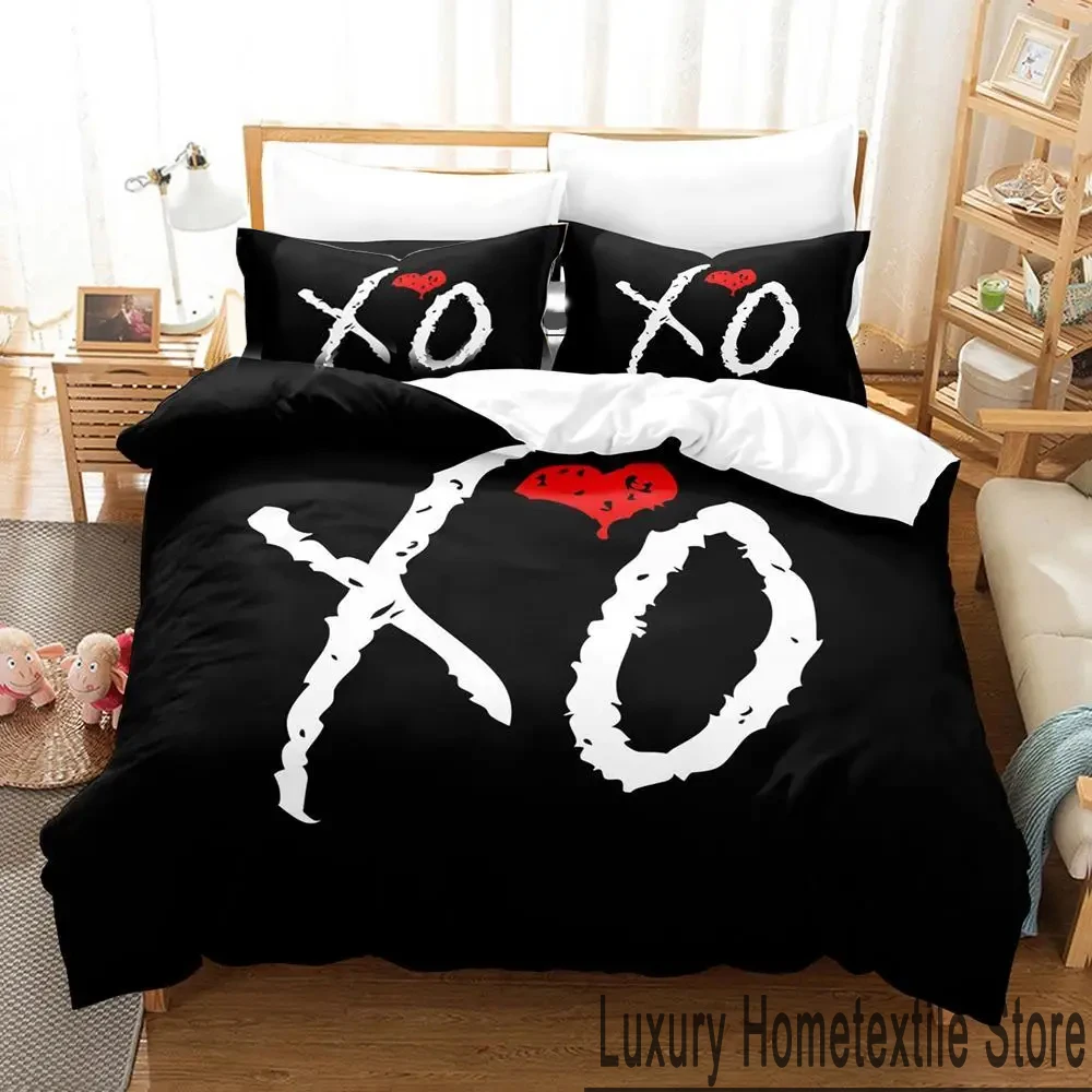 

3D Print XO The Weeknd Bedding Set Duvet Cover Bed Set Quilt Cover Pillowcase Comforter king Queen Size Boys Adult Bedding