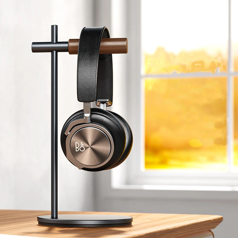 Metal & Walnut Wood Headphone Stand,Anti-slip Base Universal Desk Holder for Gaming Over-ear Headsets,Minimalist Display Rack