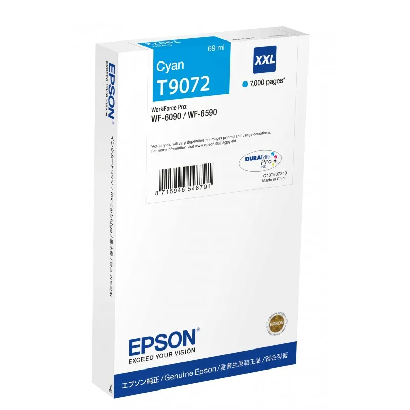 Epson T9072 Cyan Original ink cartridge-C13T907240 T9072 tintasycartuchos.com