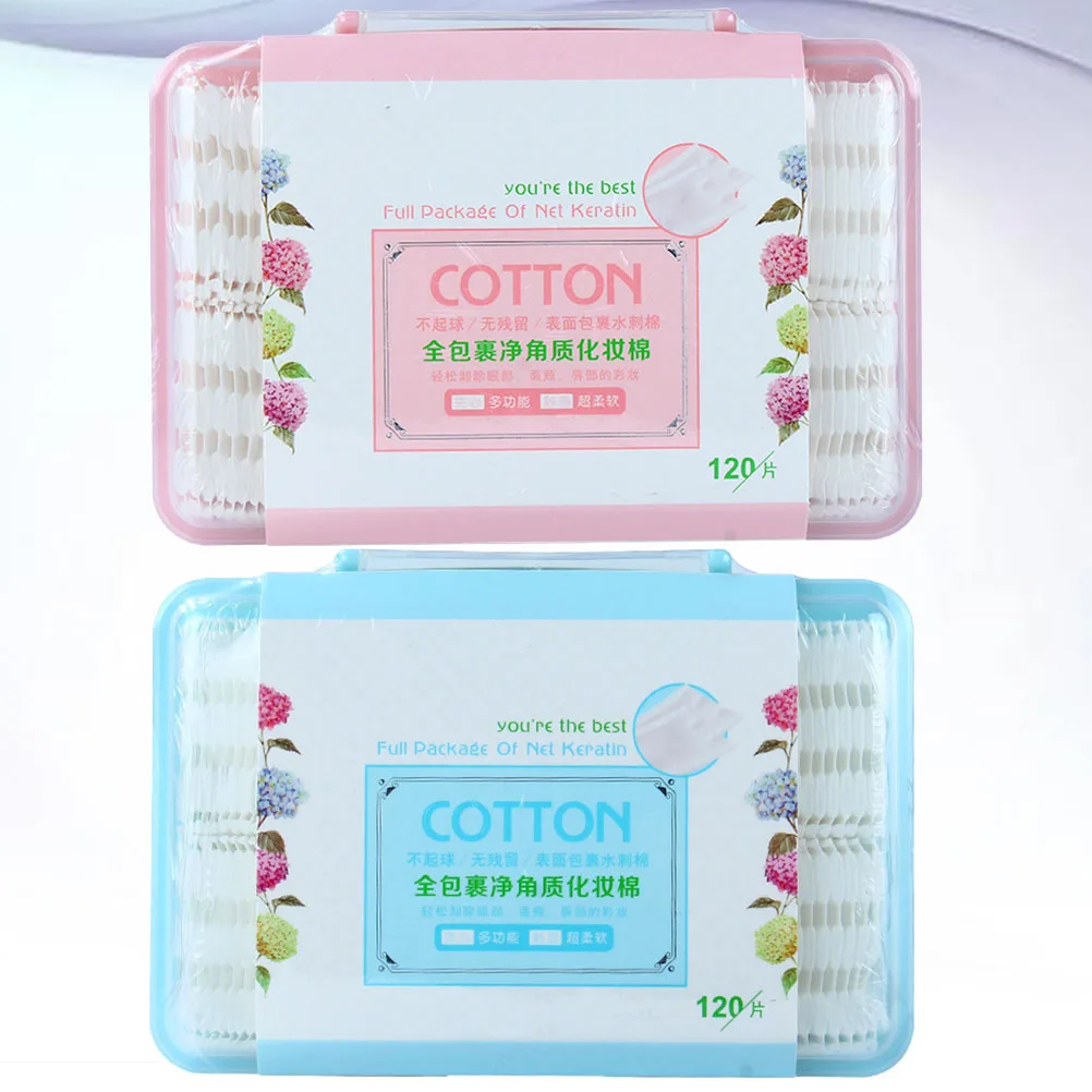 2 กล่อง PCS ผ้าฝ้ายนุ่มทิ้งแต่งหน้า Remover เครื่องมือ Skincare ปฏิบัติผ้าฝ้ายน้ําหนักเบา