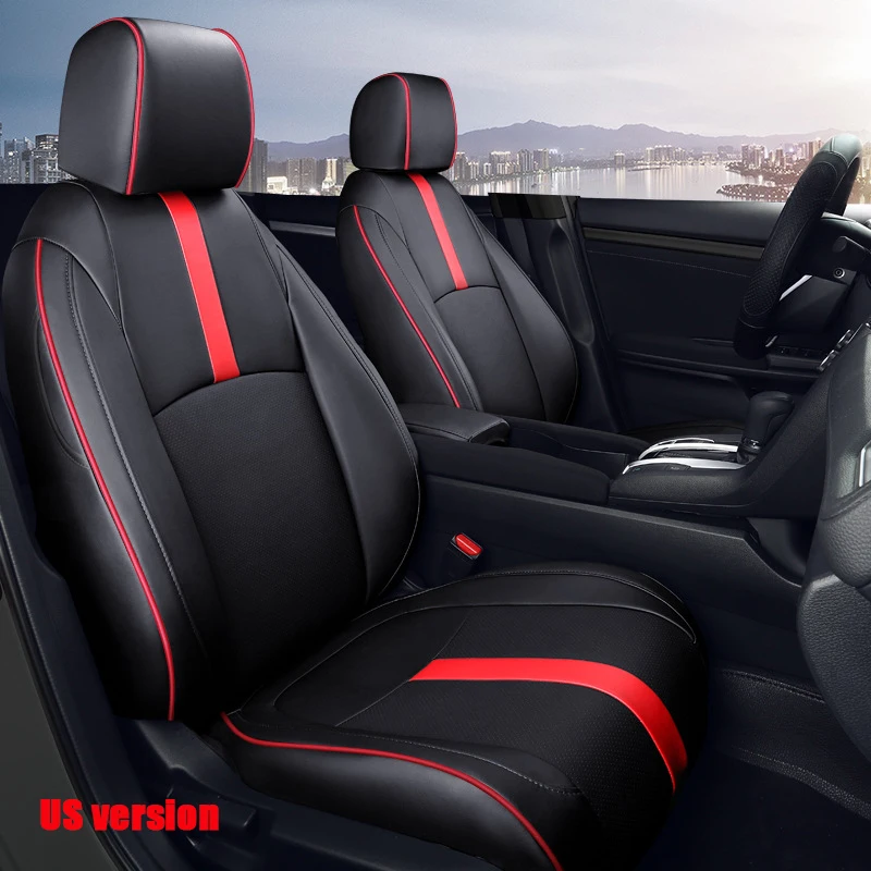 

Custom Leather Styling Upholstery Car Seat Covers For Honda Civic 2017-2024 US Version Seat Cushion Automotive Accessories