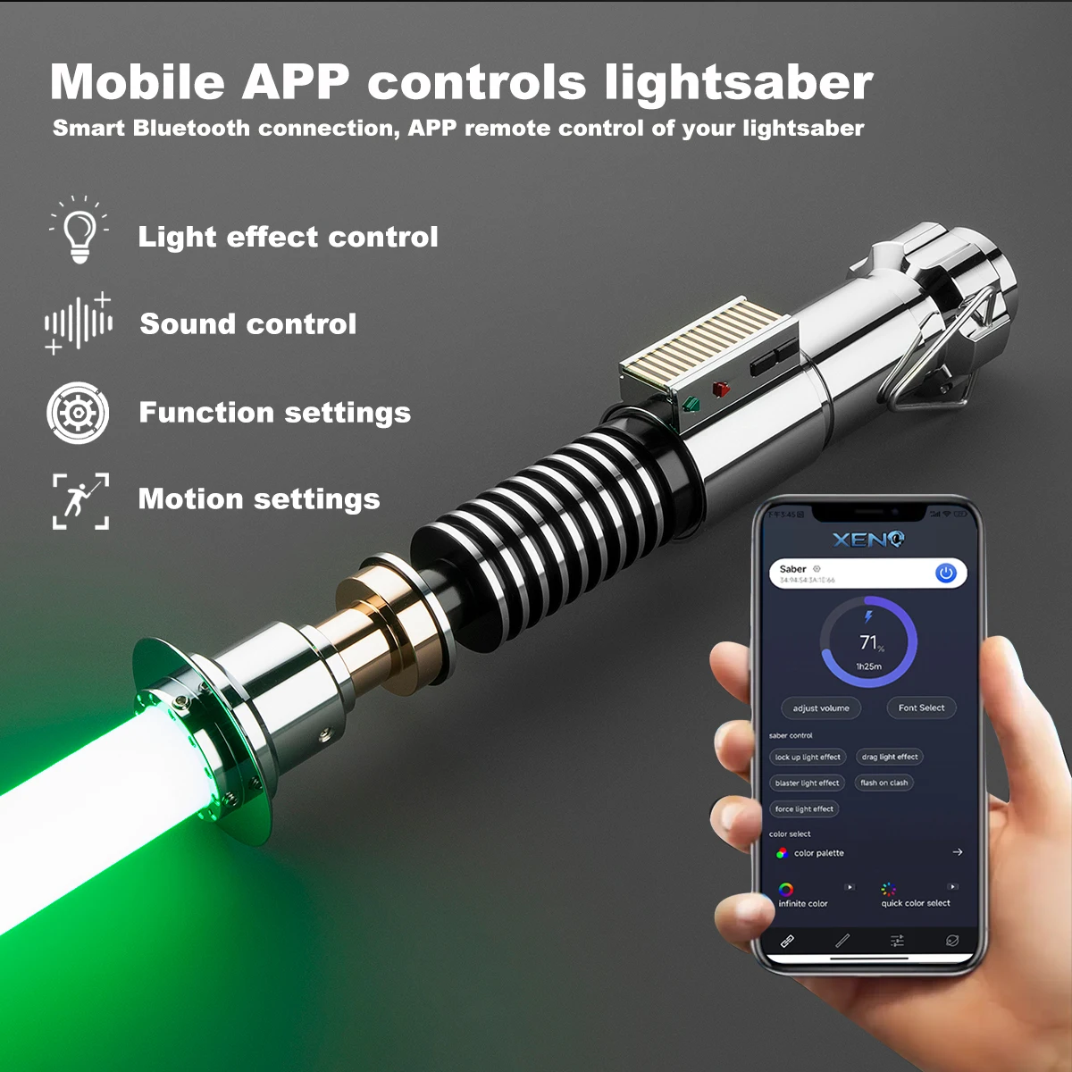 JoyaceSaber Luke Skywalker Light saber XenoPixel LightSaber Smooth Swing Heavy Dueling Pixel Laser Sword Cosplay Luminous Toys