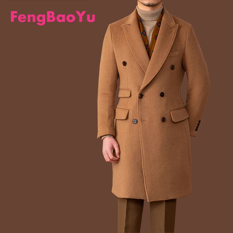 

100% Double-sided Wool Men's Coat - Winter Warmth Outfit - Outdoor Business Casual Elegant Comfortable Men's Clothing