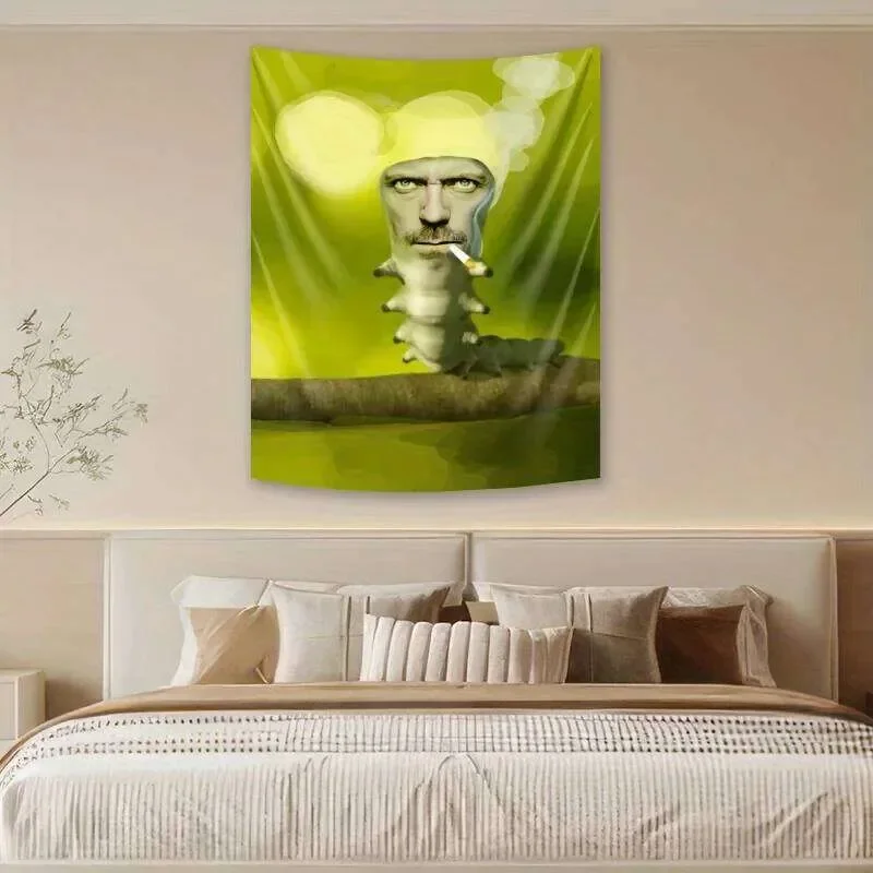 VIKAMA Surrealist Tapestry Face Smoking Multi Section Insect Body Fantasy Art Studio Decoration Modern Minimalist Style 26Y0610