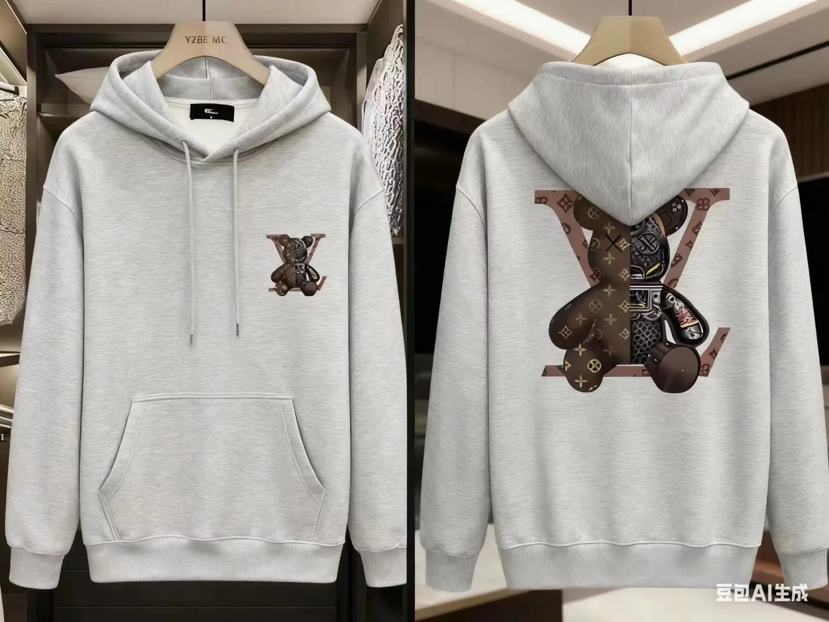 2025 جديد عصري جودة عالية مطبوعة هوديي جودة عالية محايد فضفاض الرجال والنساء القطن نمط الخريف/الشتاء