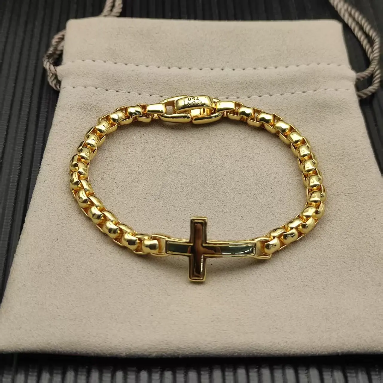 S925 فضة 2025 جديد 5 مللي متر صندوق سلسلة الصليب سوار محايد موضة الاتجاه الرجعية شخصية بسيطة الهيب هوب مجوهرات فاخرة