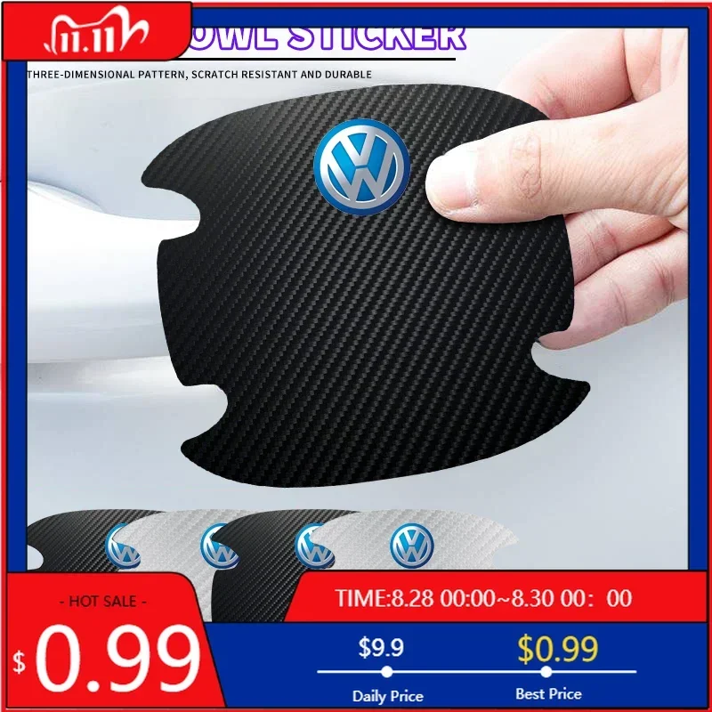 

VW GTI GOLF 2026 Hot For VW VOLKSWAGEN 4Pcs Car Door Bowl Anti-scratch Sticker Handle Protection Sticker For Volkswagen VW Toura