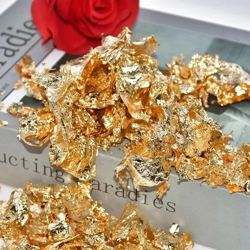 Chef Art&Gourmet Dishes Backparty-Dekoration, goldene Blattblütenblätter – goldene Dekoration für Kuchendekoration, Schokolade – Detail 3
