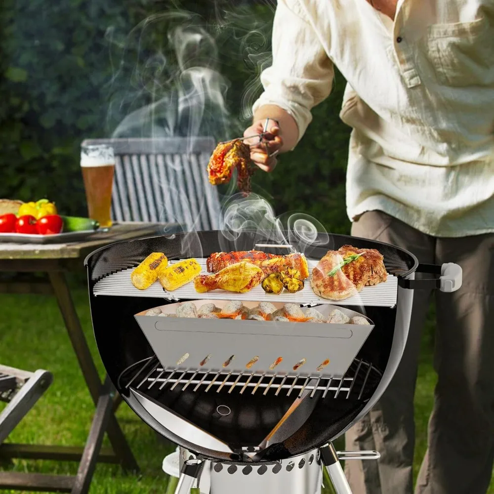 Tempat Briket Arang Keranjang Arang Baja Tahan Karat untuk Pemanggang Ketel Weber 22 Inci dan Pemanggang Arang Serupa Lainnya