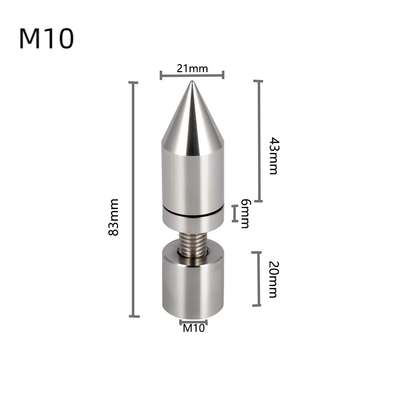 Imagem -03 - Stainless Steel Speaker Stand Pés Altura Ajustável Spike Amplificador Tripé Áudio Isolamento à Prova de Choque pé Nail Base Pad Pcs