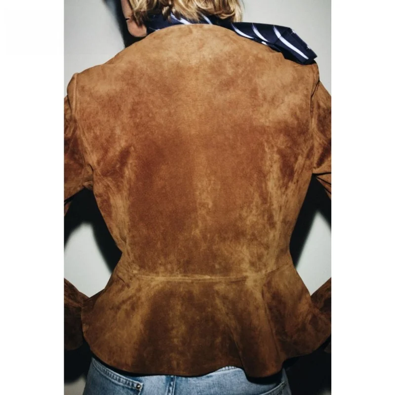 جديد 2025 الخريف الجولة Ne Long Sve بولي Leather الجلود Jaet ألف خط هملين المرأة Faion تخفيف Sle سليم صالح ألياف البوليستر