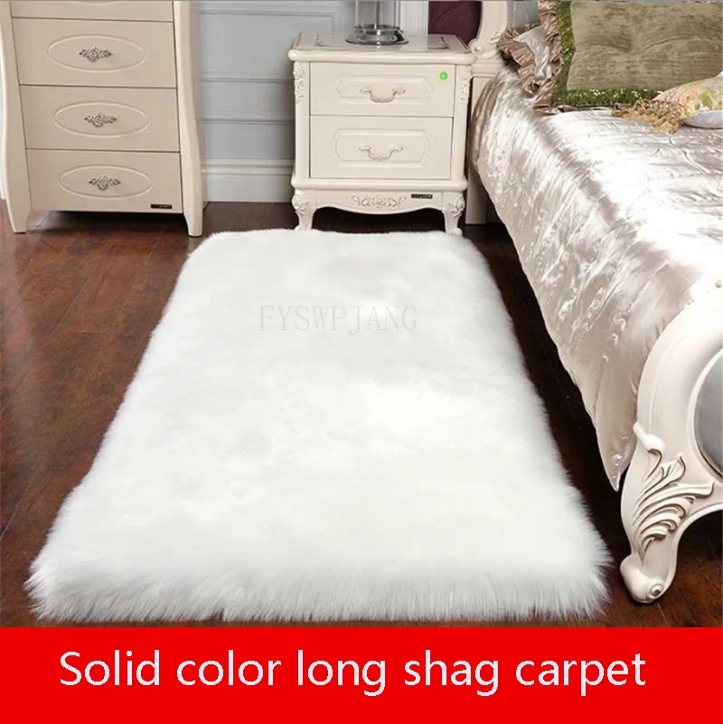 

Long Hair Floor Mat Living Room Sofa Room Bedroom Bedside Blanket Plush Home Decoration Imitation Wool Bay Window Carpet