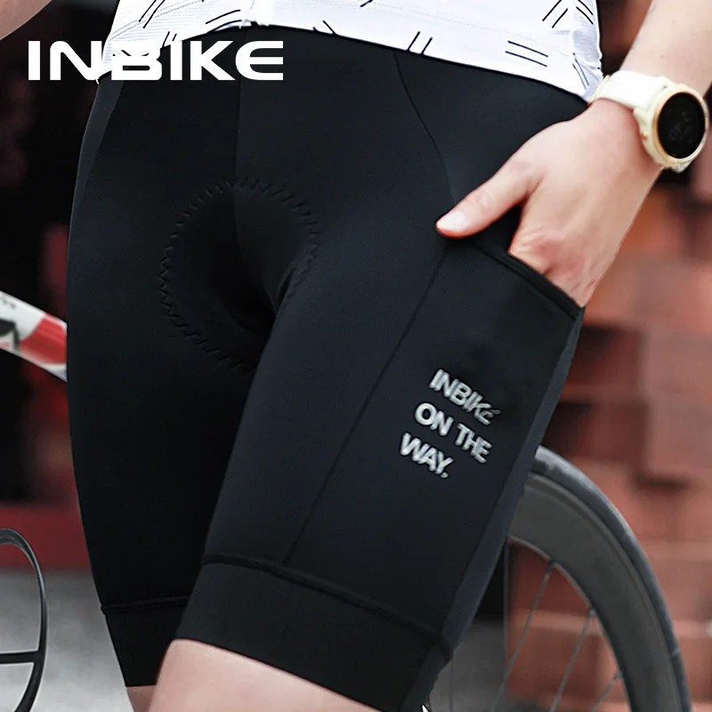 INBIKE Women\'s Bicycle Shorts Padded 3D Cycling Short Pants for Riding Road Biking Shorts Tights with Side Pockets Bike Clothing