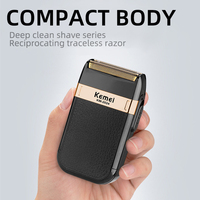 Kemei-2024 Electric Shaver for Men Twin Blade Waterproof Reciprocating Cordless Razor USB Rechargeable Shaving Barber Trimmer