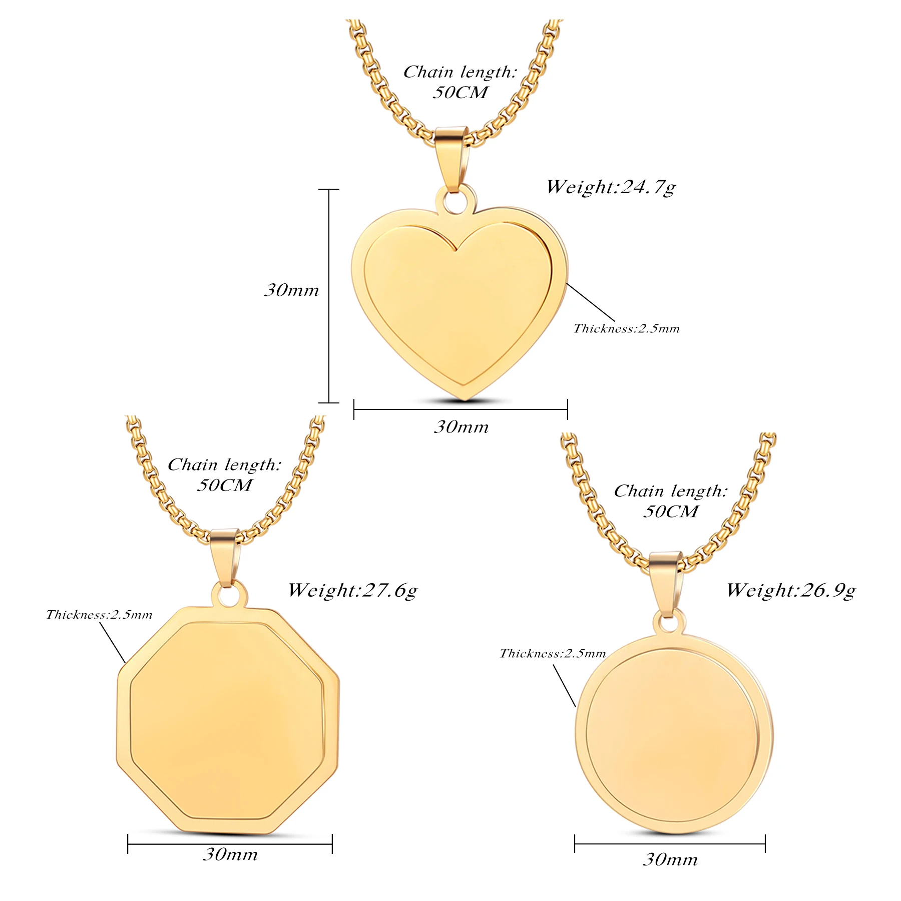 New Trendy Customized Necklaces Photo Name Engraved Stainless Steel Heart Pendant Chain Necklace Jewelry For Women Men ID Tag