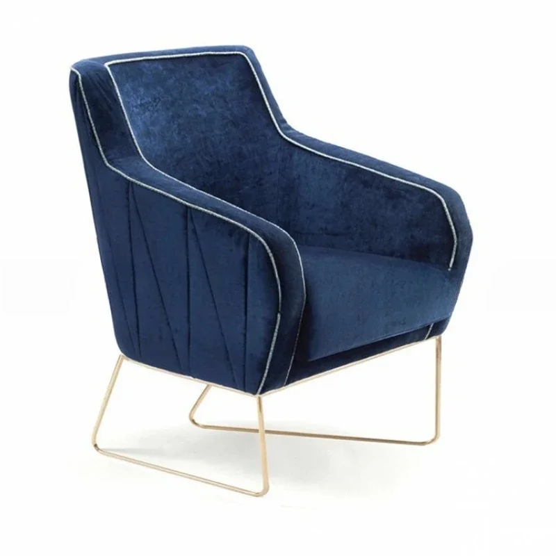 

Nordic Modern Simple Fabric Sofa Furniture Cafe Stainless Steel Negotiation Chair